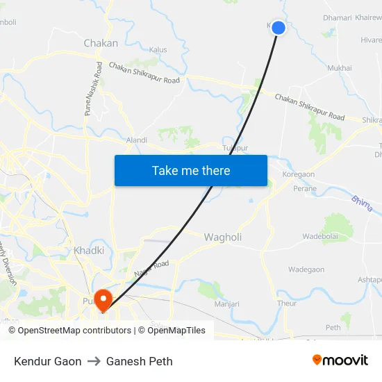 Kendur Gaon to Ganesh Peth map