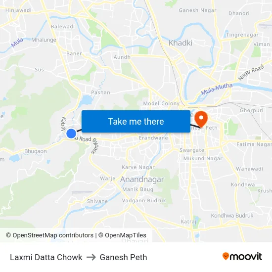 Laxmi Datta Chowk to Ganesh Peth map