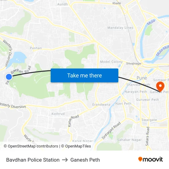 Bavdhan Police Station to Ganesh Peth map