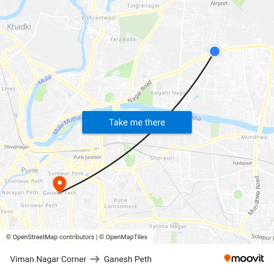 Viman Nagar Corner to Ganesh Peth map
