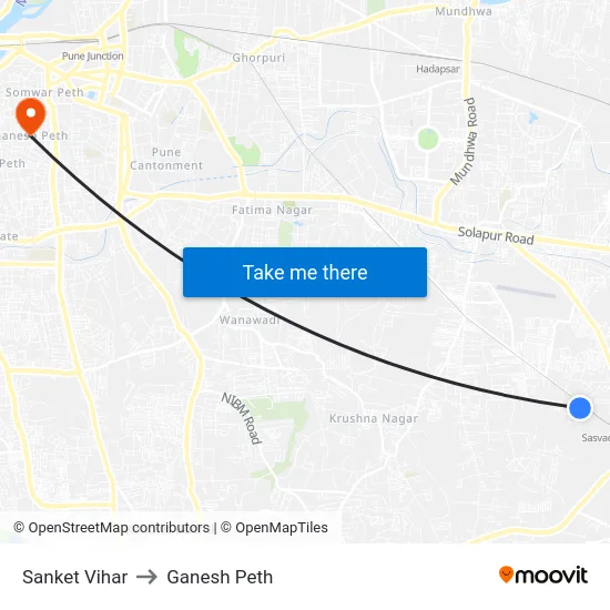 Sanket Vihar to Ganesh Peth map