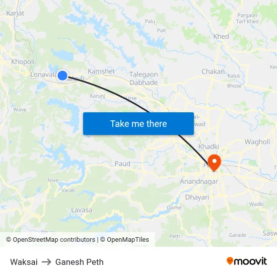 Waksai to Ganesh Peth map
