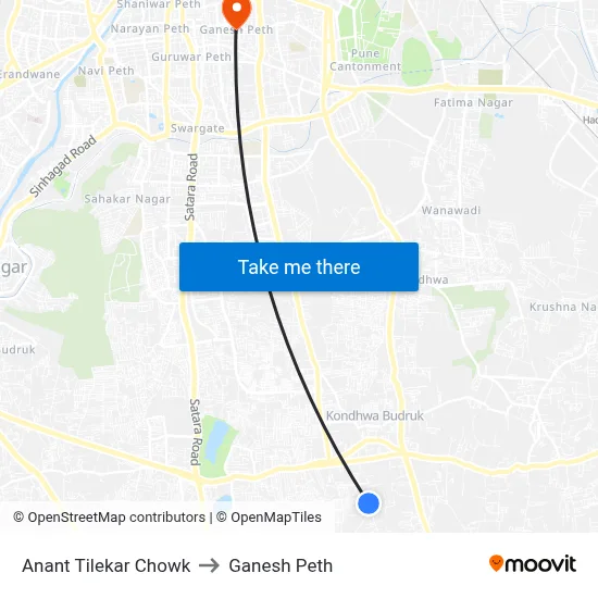 Anant Tilekar Chowk to Ganesh Peth map