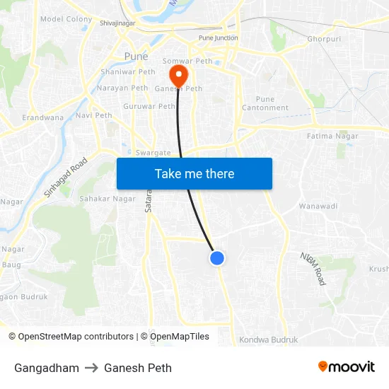 Gangadham to Ganesh Peth map