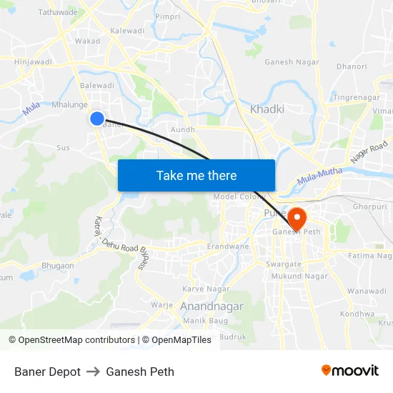 Baner Depot to Ganesh Peth map
