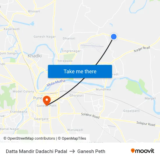 Datta Mandir Dadachi Padal to Ganesh Peth map