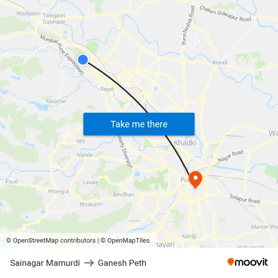 Sainagar Mamurdi to Ganesh Peth map