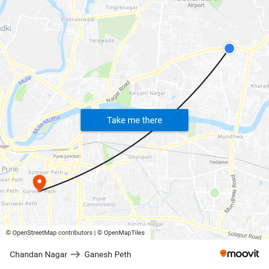 Chandan Nagar to Ganesh Peth map