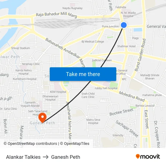 Alankar Talkies to Ganesh Peth map