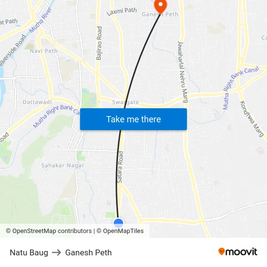 Natu Baug to Ganesh Peth map