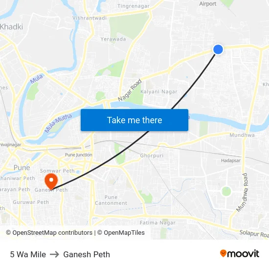 5 Wa Mile to Ganesh Peth map