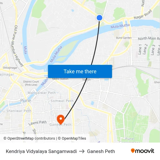 Kendriya Vidyalaya Sangamwadi to Ganesh Peth map