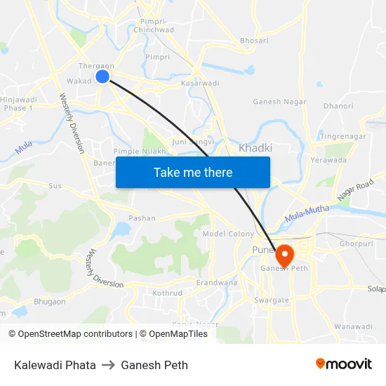Kalewadi Phata to Ganesh Peth map