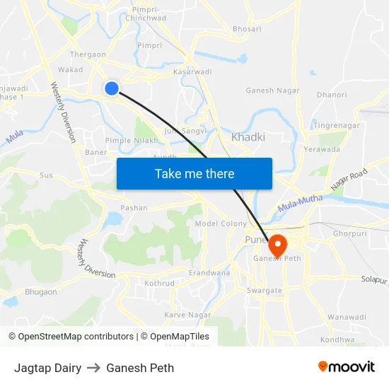 Jagtap Dairy to Ganesh Peth map