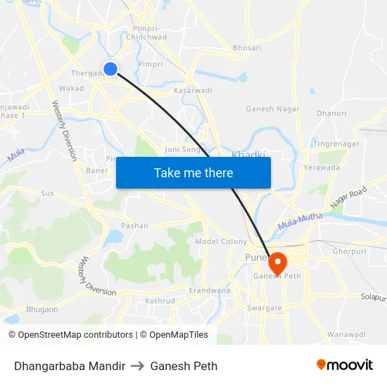 Dhangarbaba Mandir to Ganesh Peth map