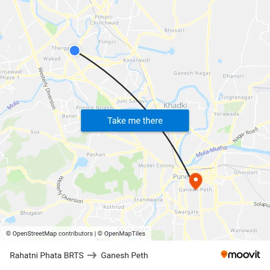 Rahatni Phata BRTS to Ganesh Peth map