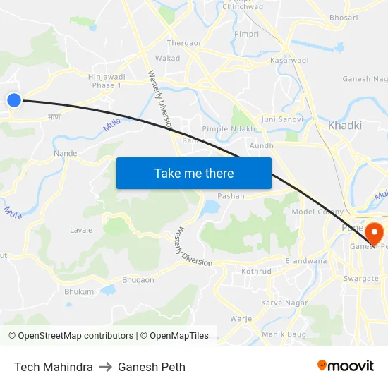 Tech Mahindra to Ganesh Peth map