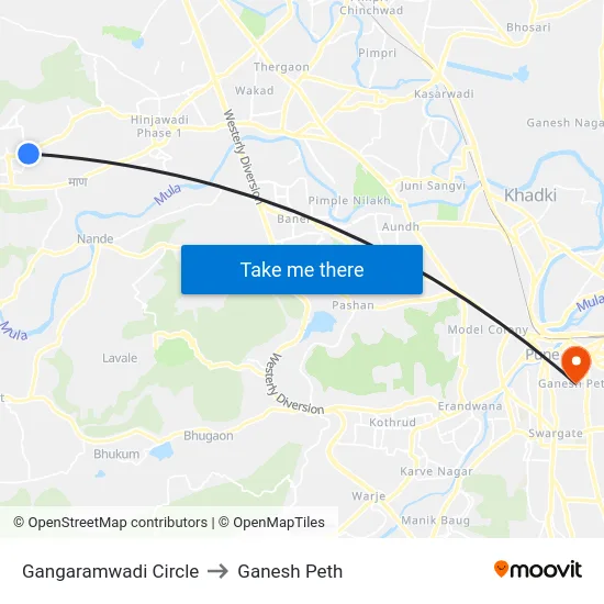 Gangaramwadi Circle to Ganesh Peth map