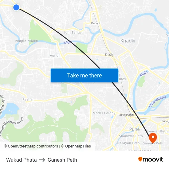 Wakad Phata to Ganesh Peth map