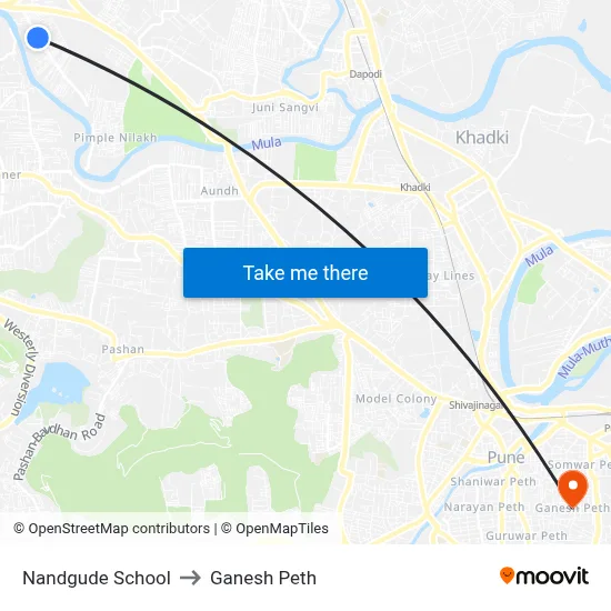 Nandgude School to Ganesh Peth map