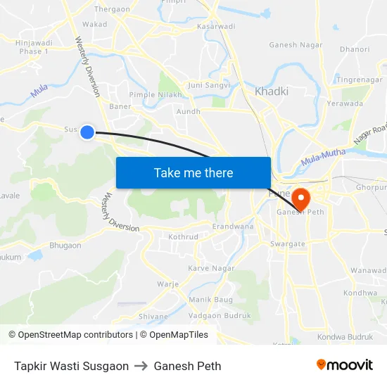 Tapkir Wasti Susgaon to Ganesh Peth map