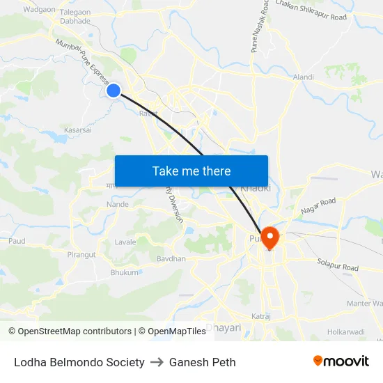 Lodha Belmondo Society to Ganesh Peth map