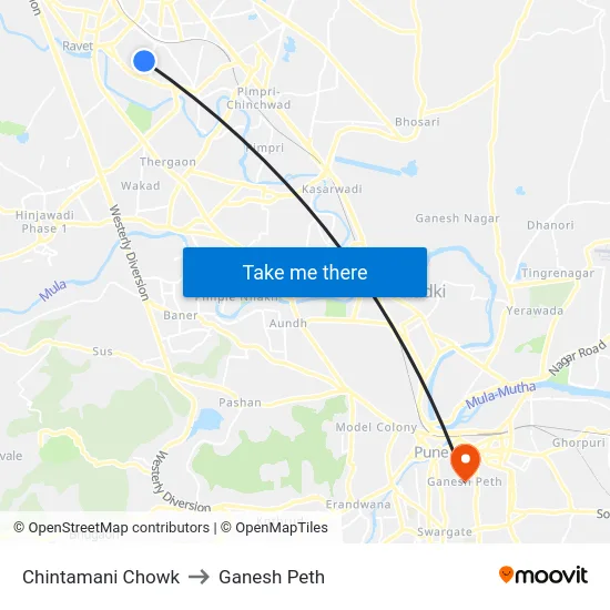 Chintamani Chowk to Ganesh Peth map