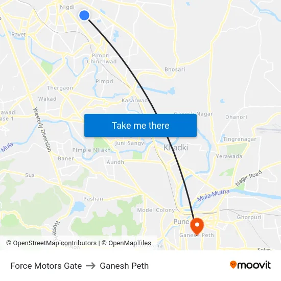 Force Motors Gate to Ganesh Peth map