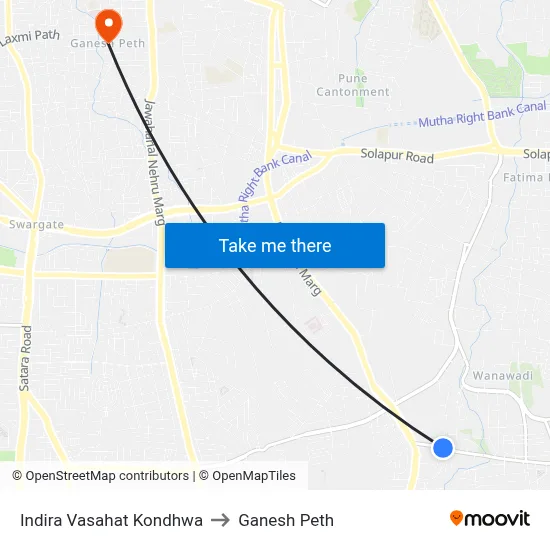 Indira Vasahat Kondhwa to Ganesh Peth map