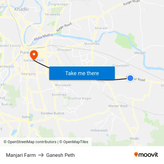 Manjari Farm to Ganesh Peth map