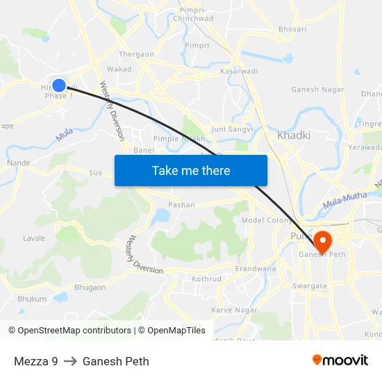 Mezza 9 to Ganesh Peth map
