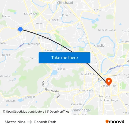 Mezza Nine to Ganesh Peth map