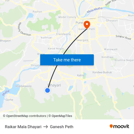Raikar Mala Dhayari to Ganesh Peth map