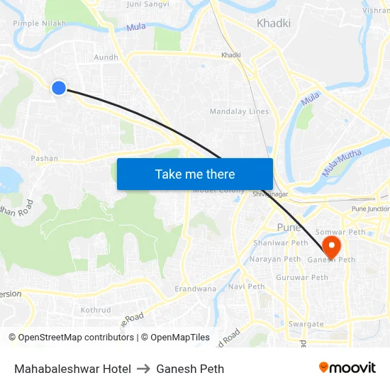 Mahabaleshwar Hotel to Ganesh Peth map