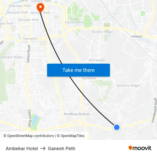 Ambekar Hotel to Ganesh Peth map