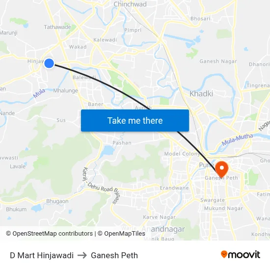 D Mart Hinjawadi to Ganesh Peth map