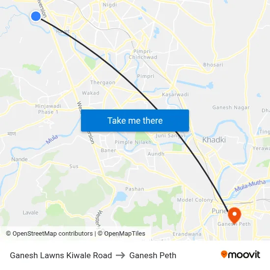 Ganesh Lawns Kiwale Road to Ganesh Peth map