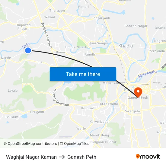 Waghjai Nagar Kaman to Ganesh Peth map