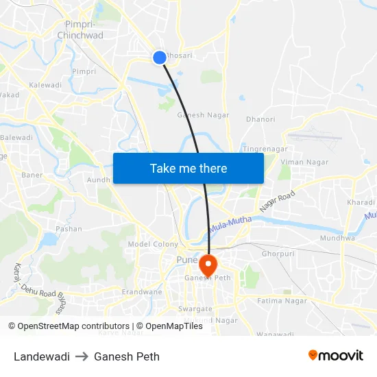 Landewadi to Ganesh Peth map