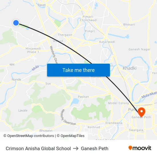 Crimson Anisha Global School to Ganesh Peth map