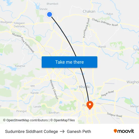 Sudumbre Siddhant College to Ganesh Peth map