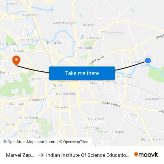 Marvel Zephyr Society to Indian Institute Of Science Education And Research (Iiser), Pune map