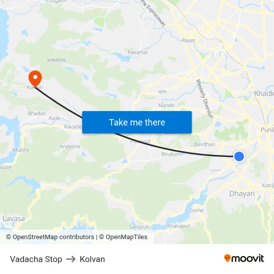 Vadacha Stop to Kolvan map