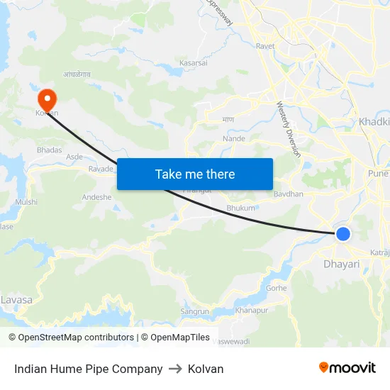 Indian Hume Pipe Company to Kolvan map