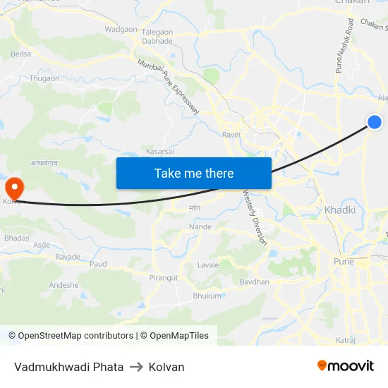 Vadmukhwadi Phata to Kolvan map