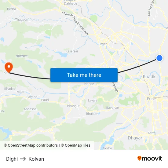 Dighi to Kolvan map
