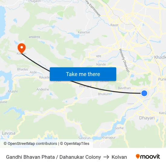 Gandhi Bhavan Phata / Dahanukar Colony to Kolvan map