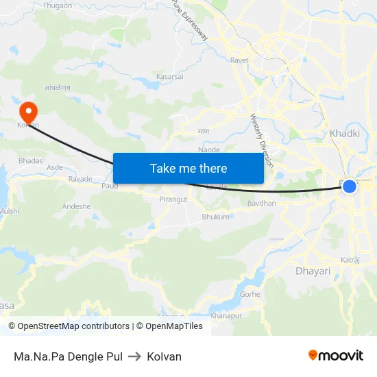 Ma.Na.Pa Dengle Pul to Kolvan map