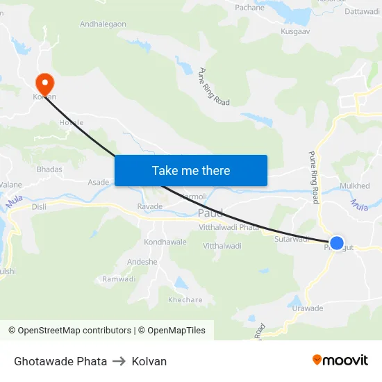 Ghotawade Phata to Kolvan map