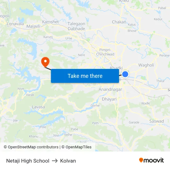 Netaji High School to Kolvan map